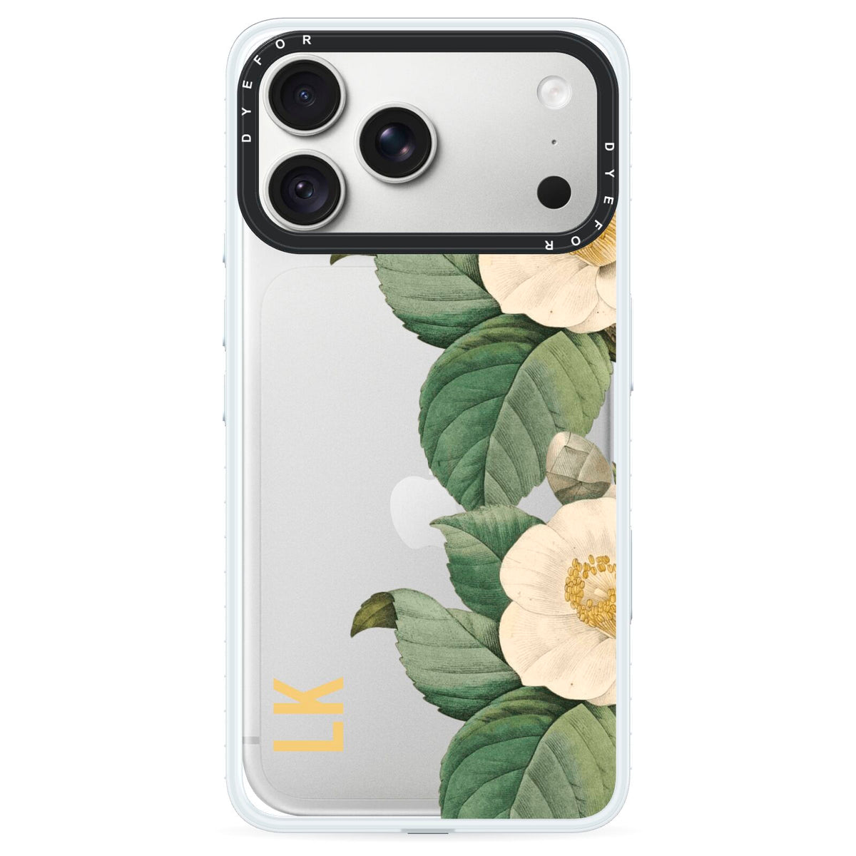 Vintage Flowers Personalised iPhone 18 Pro Max Black Impact Pre order Case on Silver phone