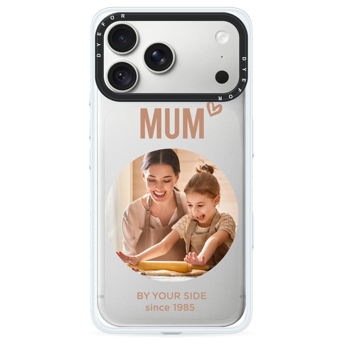 Vintage Mothers Day Photo iPhone 18 Pro Max Black Impact Pre order Case on Silver phone
