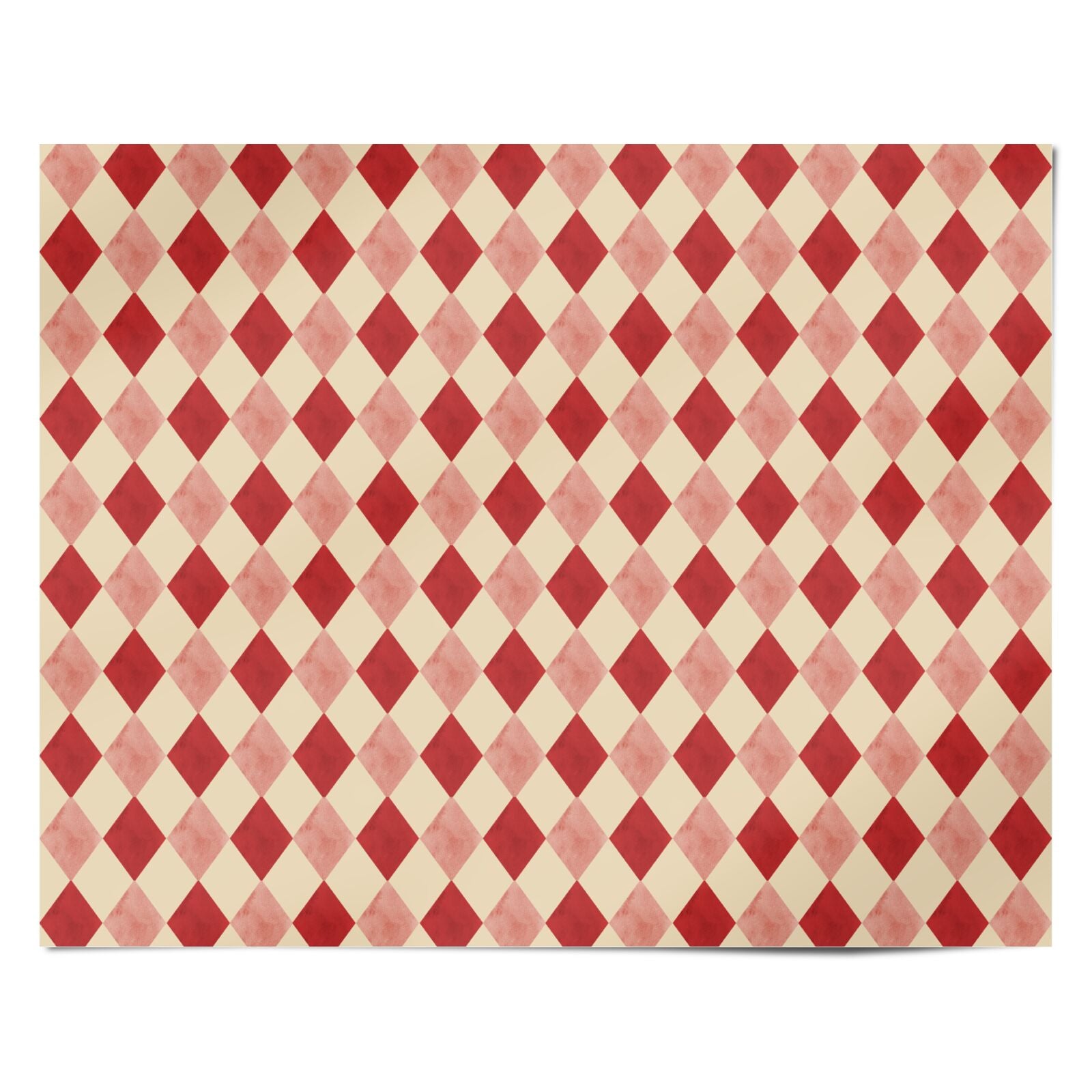 Vintage Red Harlequin Diamond Personalised Wrapping Paper Alternative