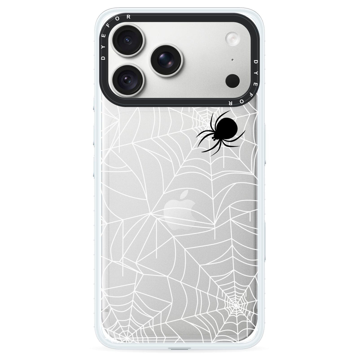 White Cobwebs with Transparent Background iPhone 18 Pro Black Impact Pre order Case on Silver phone