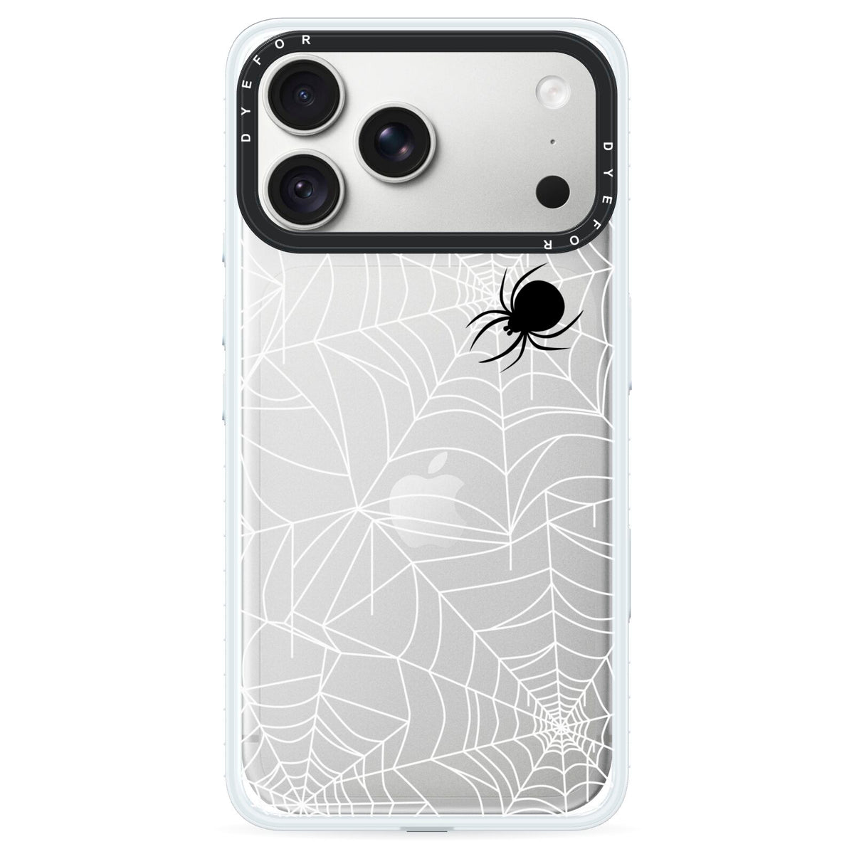 White Cobwebs with Transparent Background iPhone 18 Pro Max Black Impact Pre order Case on Silver phone