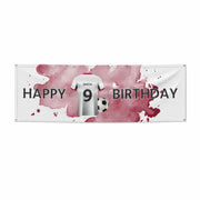 White Red Personalised Football Shirt 6x2 Banner