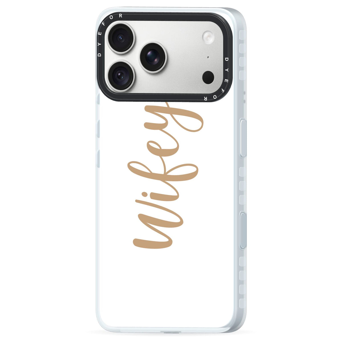 Wifey iPhone 18 Pro Black Impact Pre order Case Side Angle on Silver phone