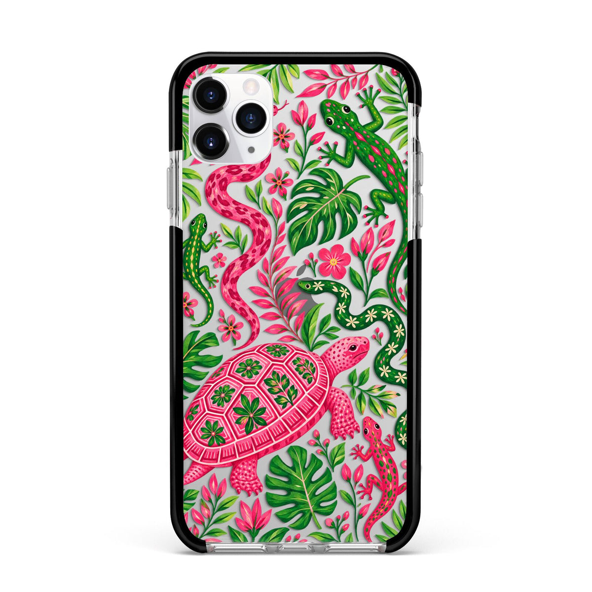 Wild Botanica Apple iPhone 11 Pro Max in Silver with Black Impact Case