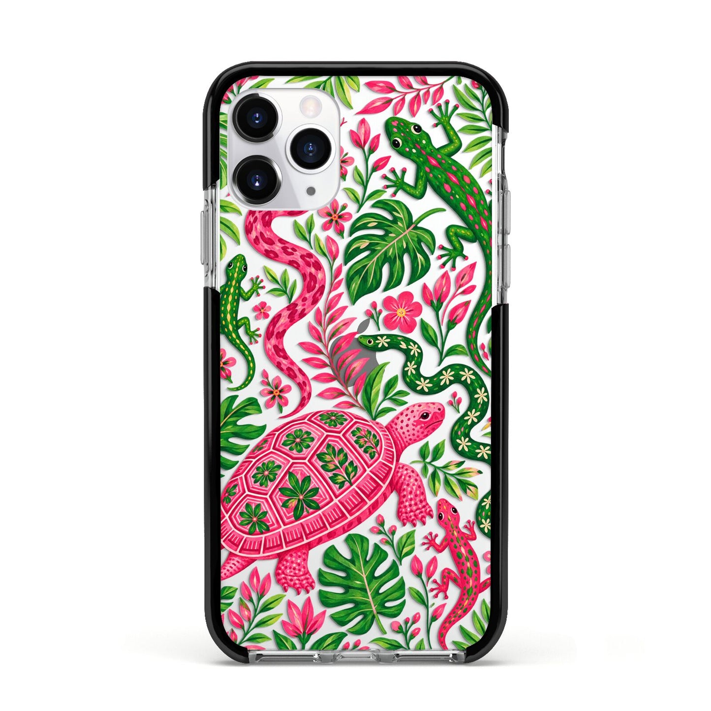 Wild Botanica Apple iPhone 11 Pro in Silver with Black Impact Case