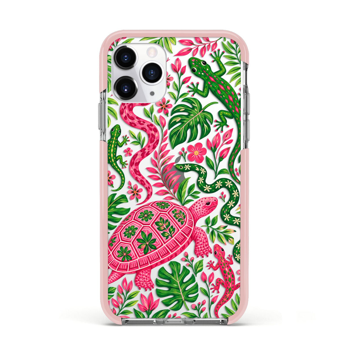 Wild Botanica Apple iPhone 11 Pro in Silver with Pink Impact Case
