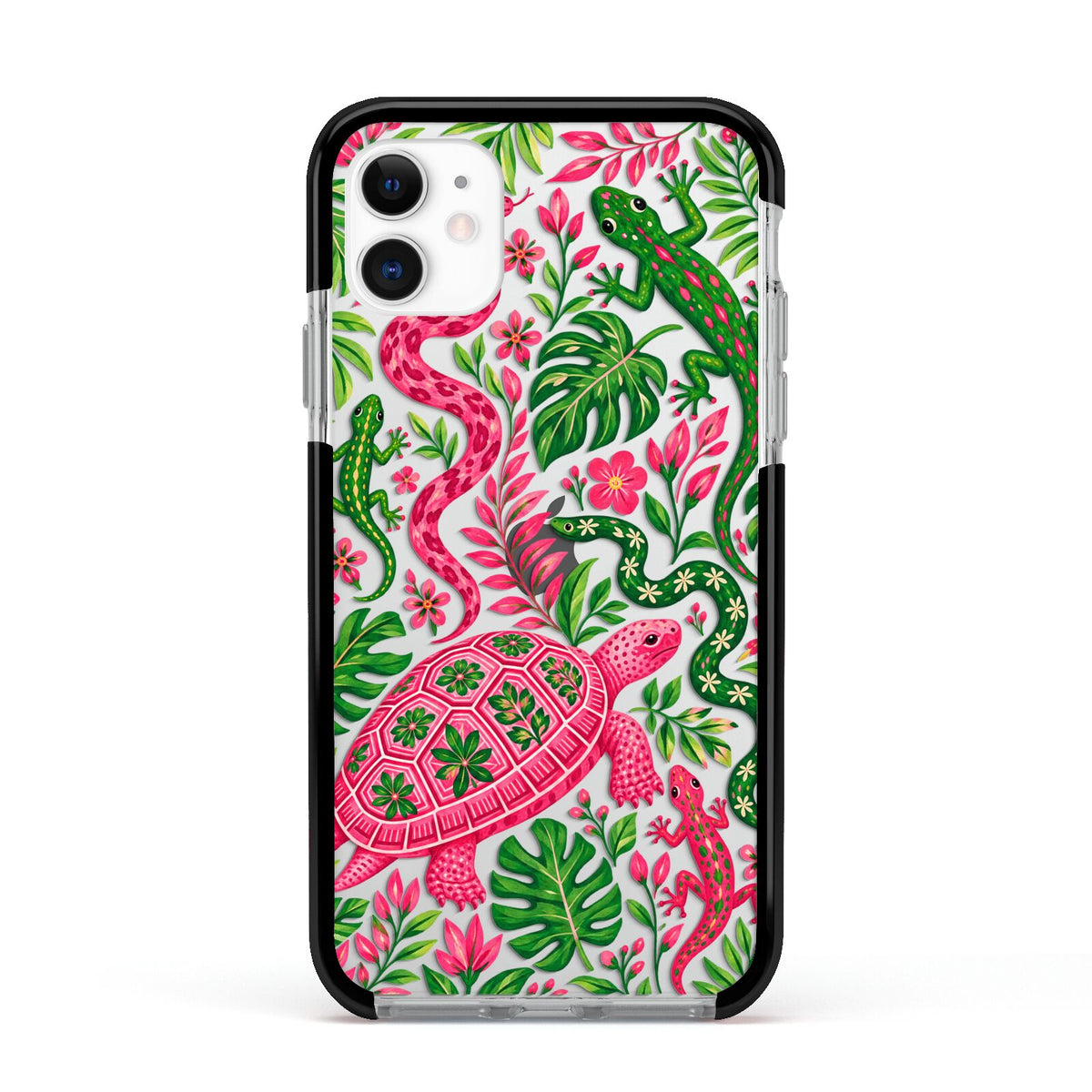 Wild Botanica Apple iPhone 11 in White with Black Impact Case