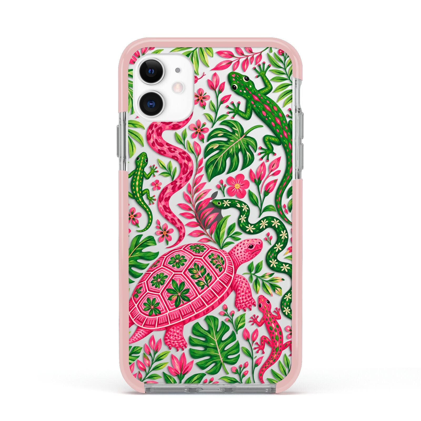 Wild Botanica Apple iPhone 11 in White with Pink Impact Case