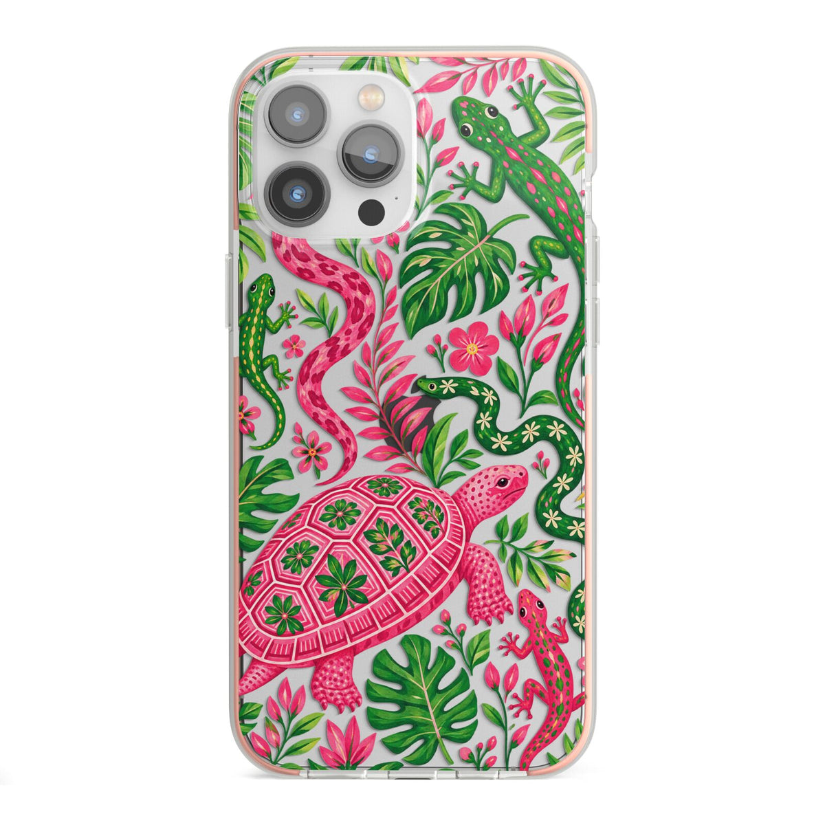 Wild Botanica iPhone 13 Pro Max TPU Impact Case with Pink Edges