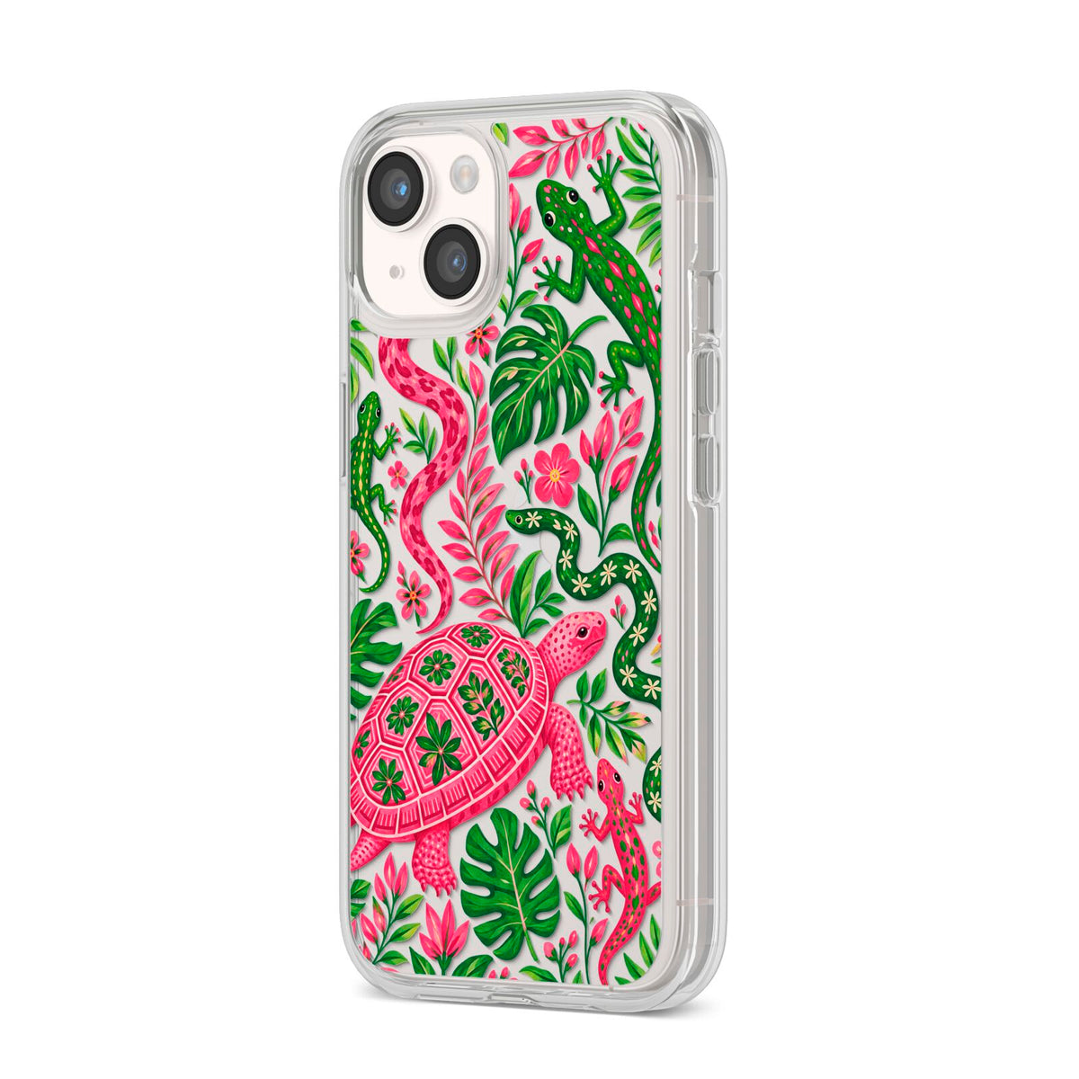 Wild Botanica iPhone 14 Clear Tough Case Starlight Angled Image