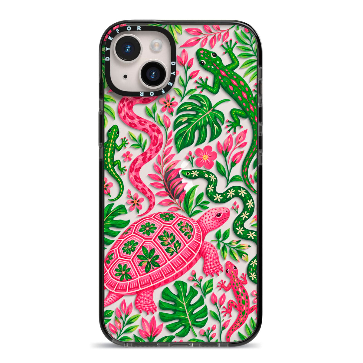Wild Botanica iPhone 14 Plus Black Impact Case on Silver phone