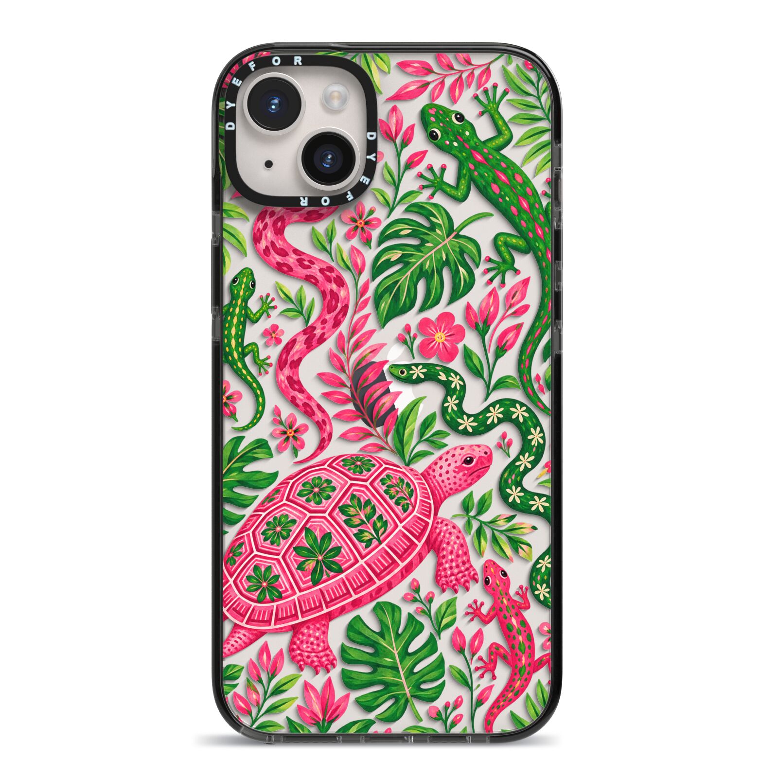 Wild Botanica iPhone 14 Plus Black Impact Case on Silver phone