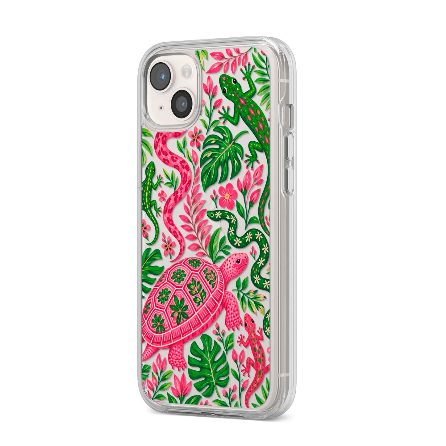 Wild Botanica iPhone 14 Plus Clear Tough Case Starlight Angled Image