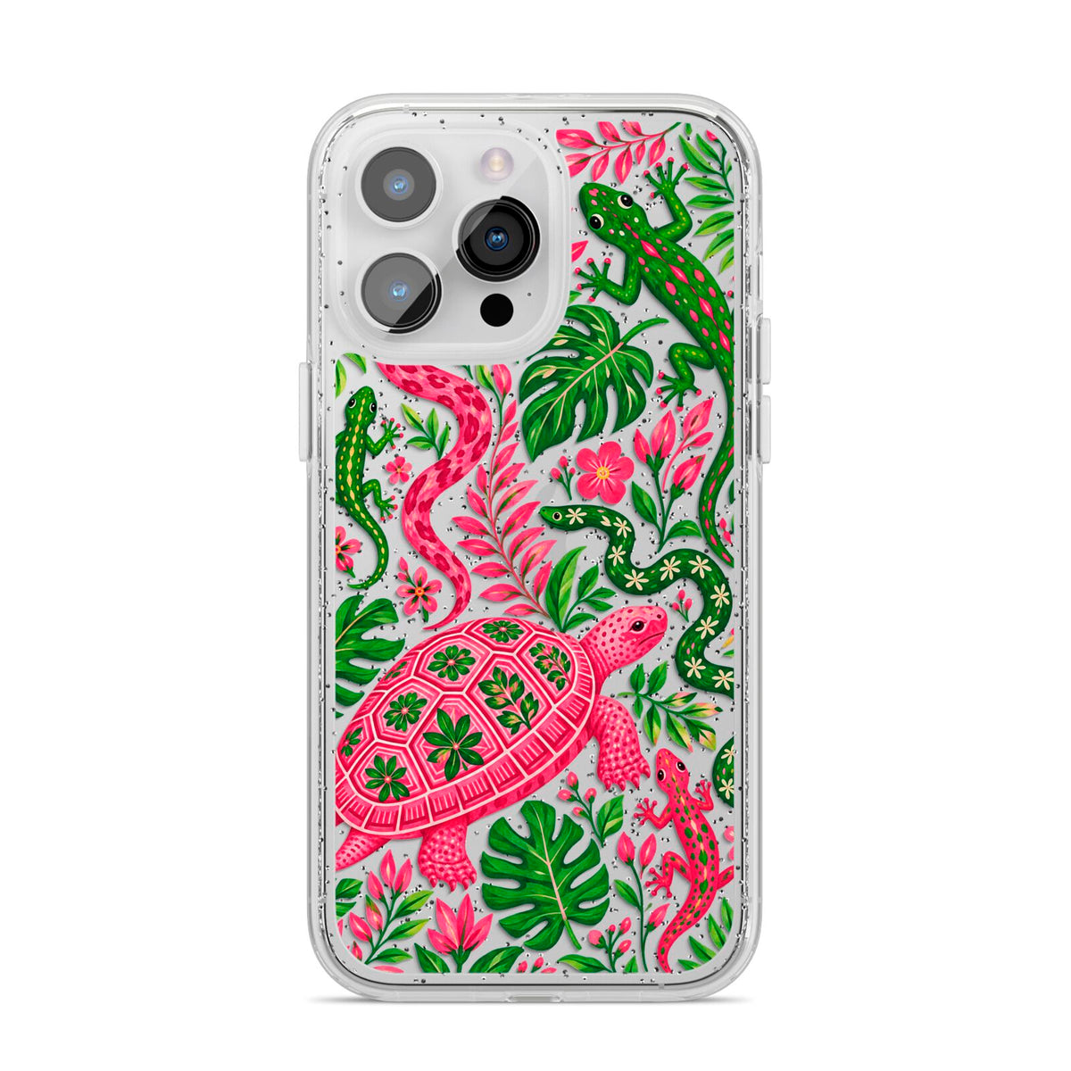 Wild Botanica iPhone 14 Pro Max Glitter Tough Case Silver