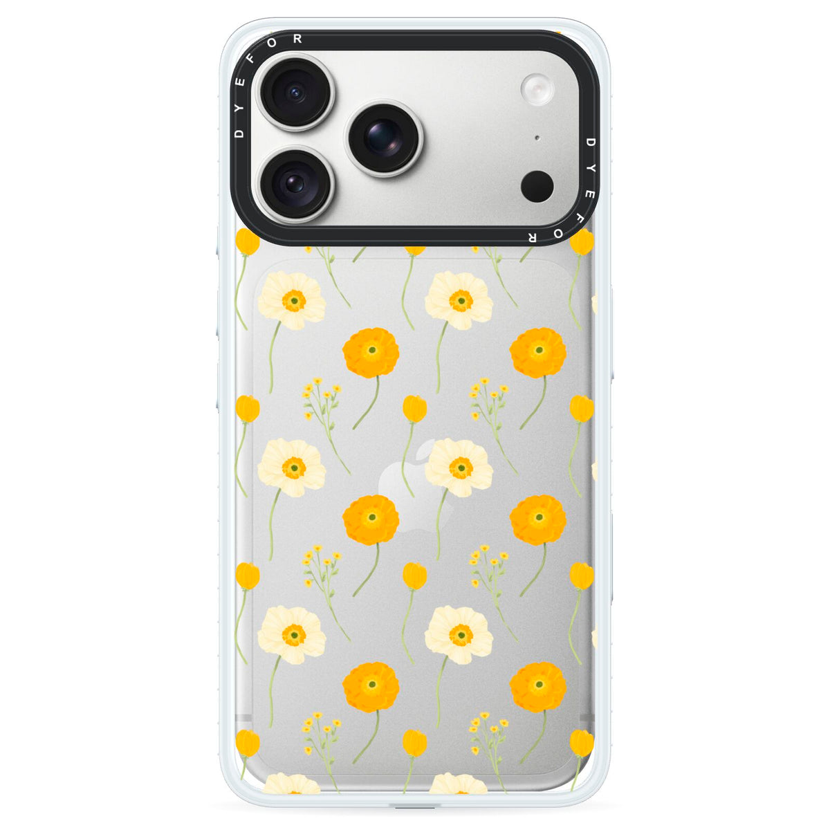 Wild Floral iPhone 18 Pro Max Black Impact Pre order Case on Silver phone