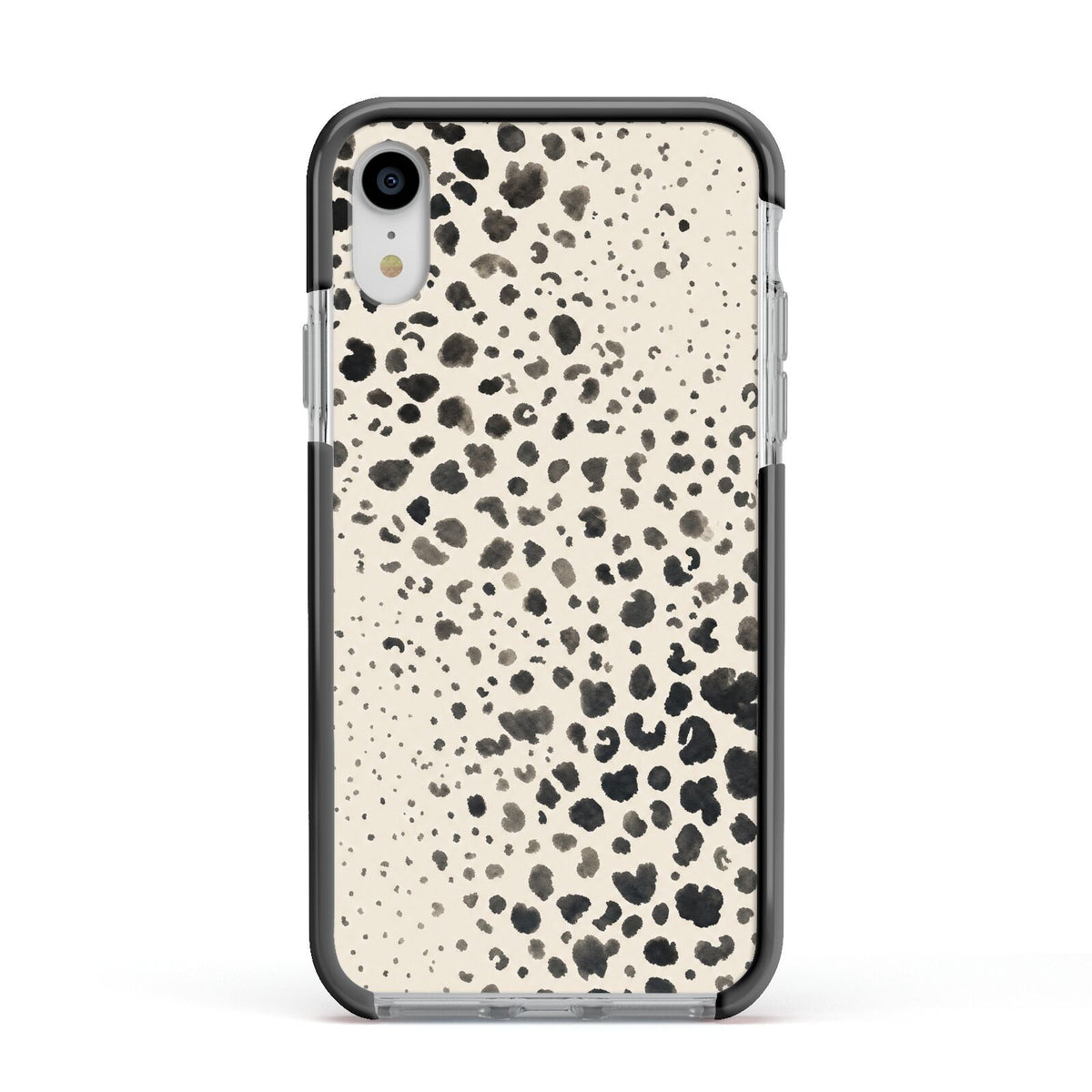 Wild Ink Apple iPhone XR Impact Case Black Edge on Silver Phone