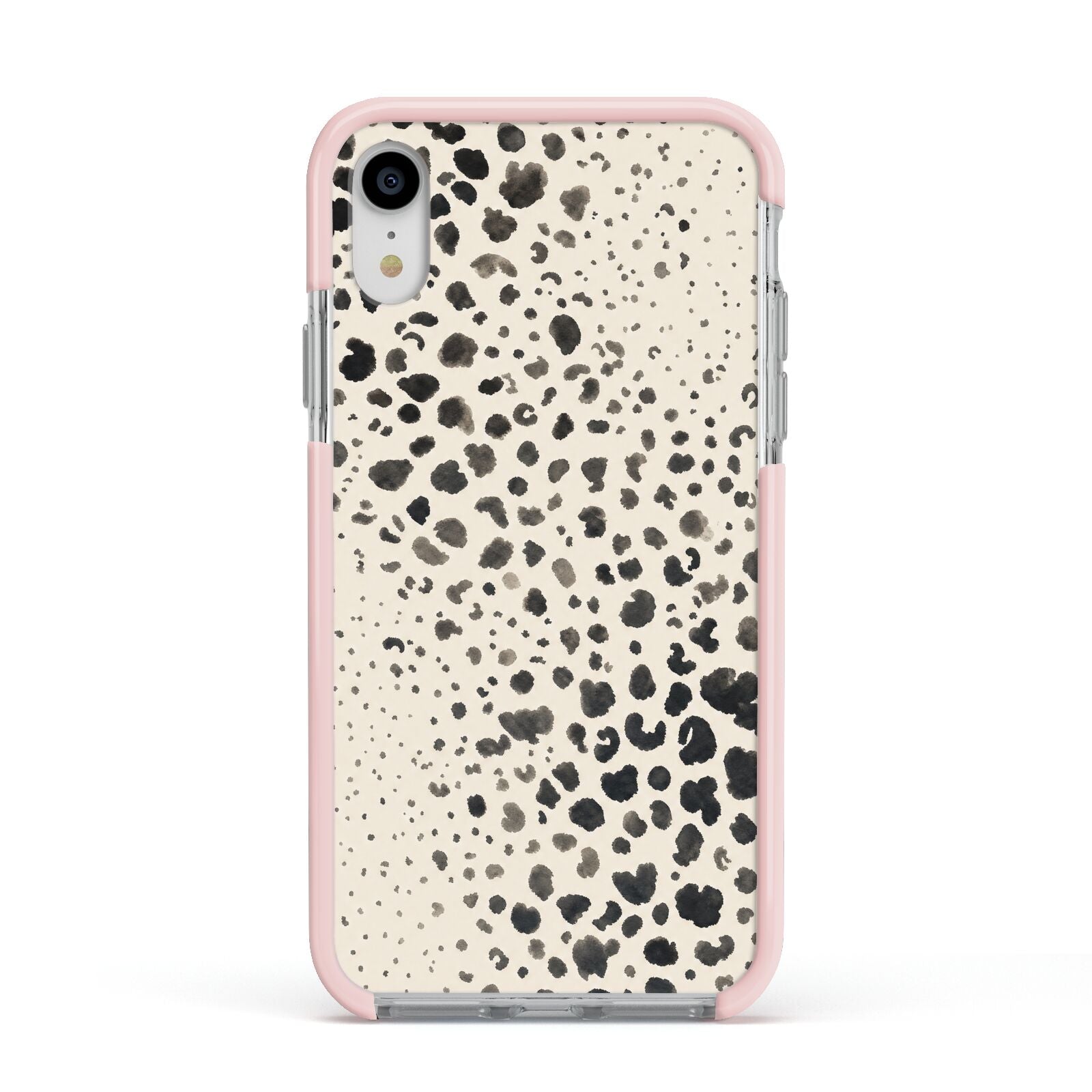 Wild Ink Apple iPhone XR Impact Case Pink Edge on Silver Phone