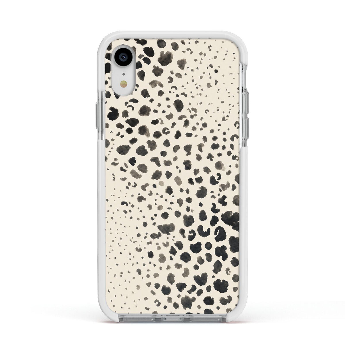 Wild Ink Apple iPhone XR Impact Case White Edge on Silver Phone