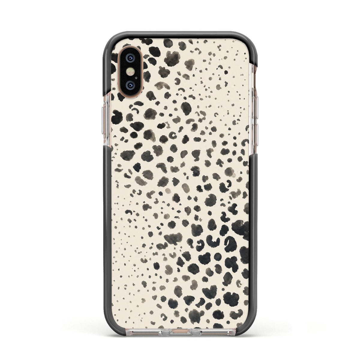 Wild Ink Apple iPhone Xs Impact Case Black Edge on Gold Phone