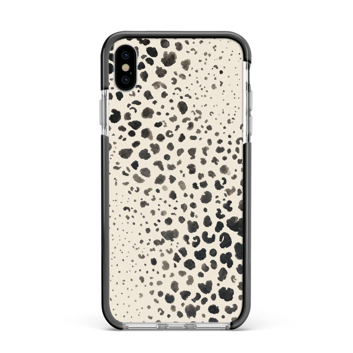 Wild Ink Apple iPhone Xs Max Impact Case Black Edge on Silver Phone