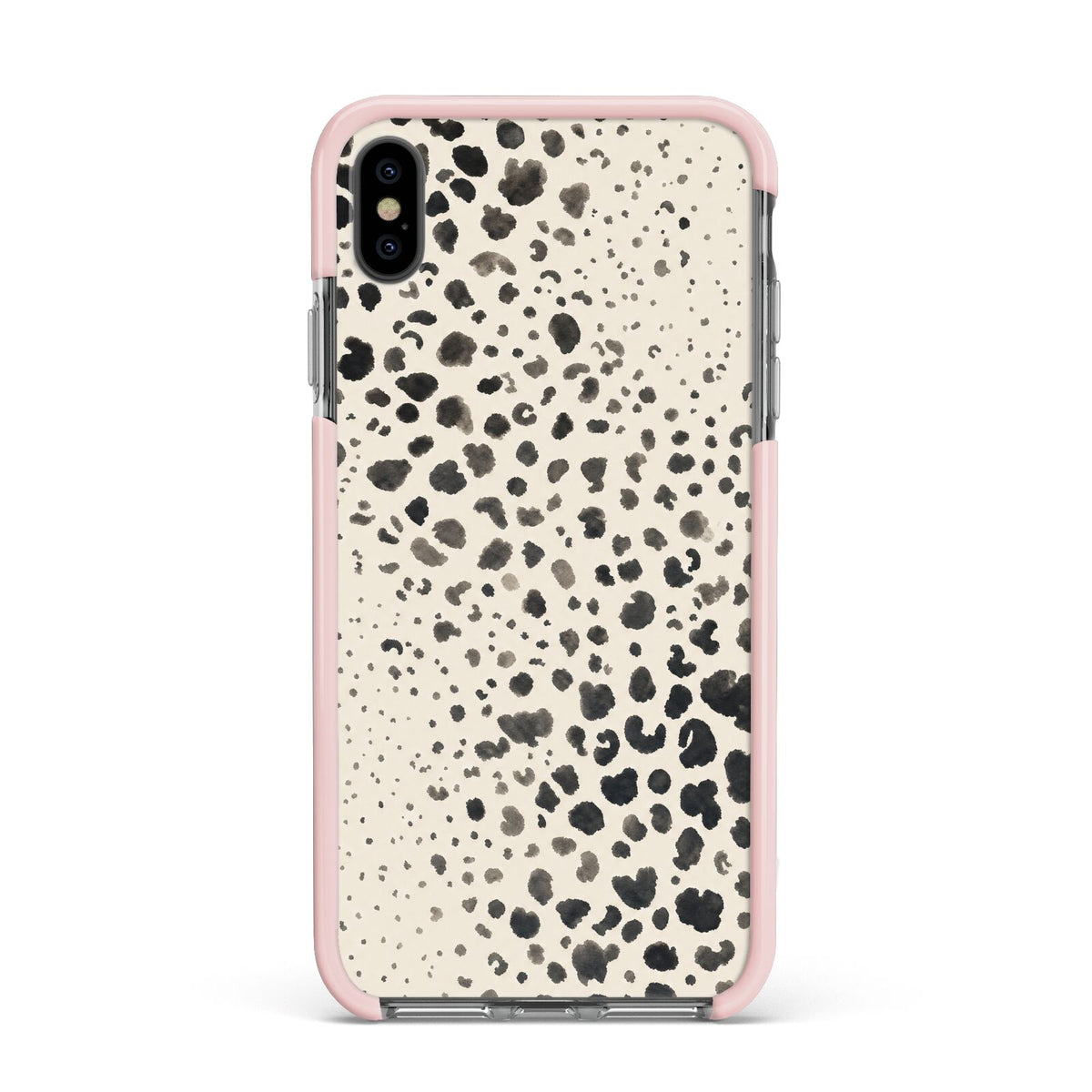 Wild Ink Apple iPhone Xs Max Impact Case Pink Edge on Black Phone