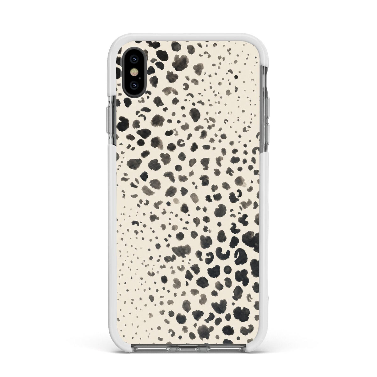 Wild Ink Apple iPhone Xs Max Impact Case White Edge on Black Phone