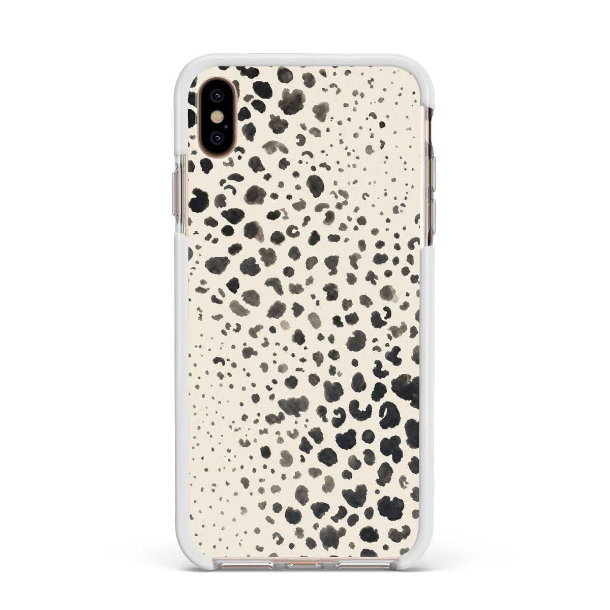 Wild Ink Apple iPhone Xs Max Impact Case White Edge on Gold Phone