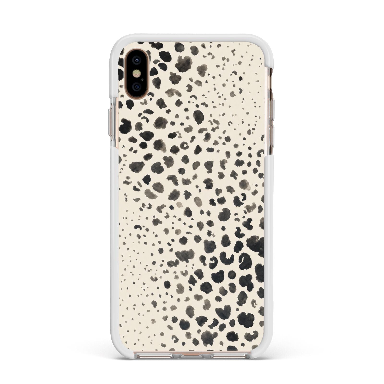Wild Ink Apple iPhone Xs Max Impact Case White Edge on Gold Phone