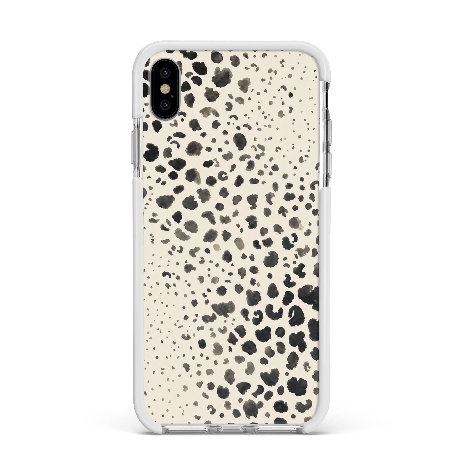 Wild Ink Apple iPhone Xs Max Impact Case White Edge on Silver Phone