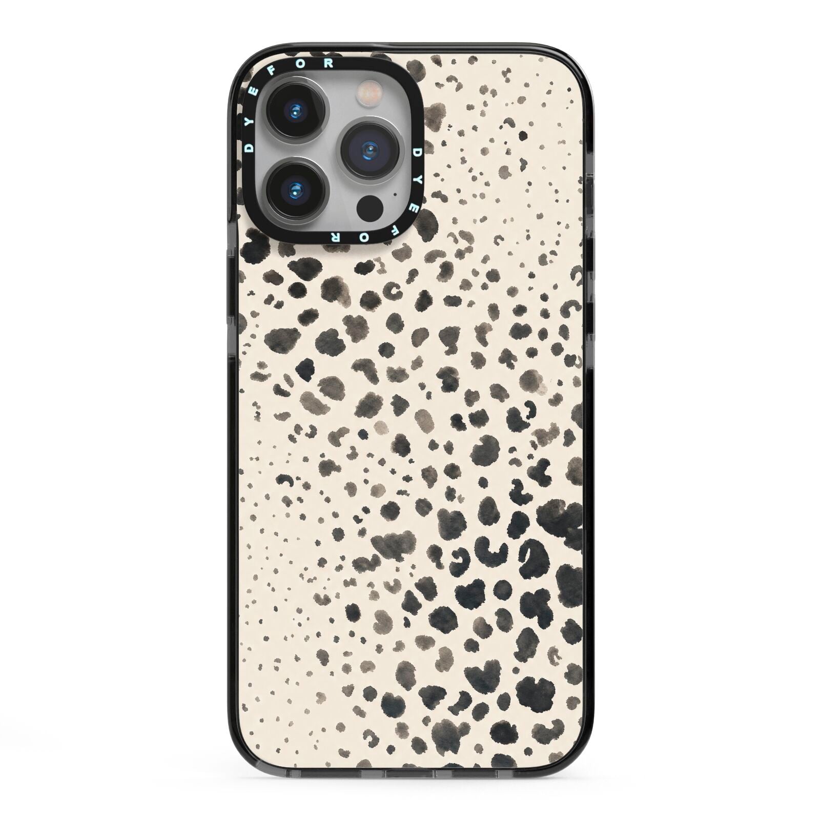 Wild Ink iPhone 13 Pro Max Black Impact Case on Silver phone