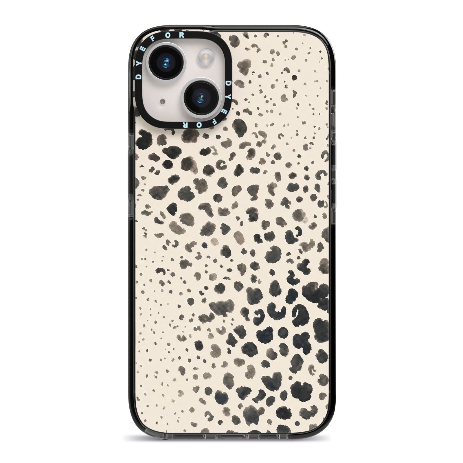 Wild Ink iPhone 14 Black Impact Case on Silver phone
