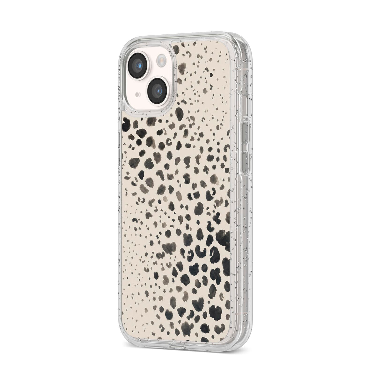 Wild Ink iPhone 14 Glitter Tough Case Starlight Angled Image