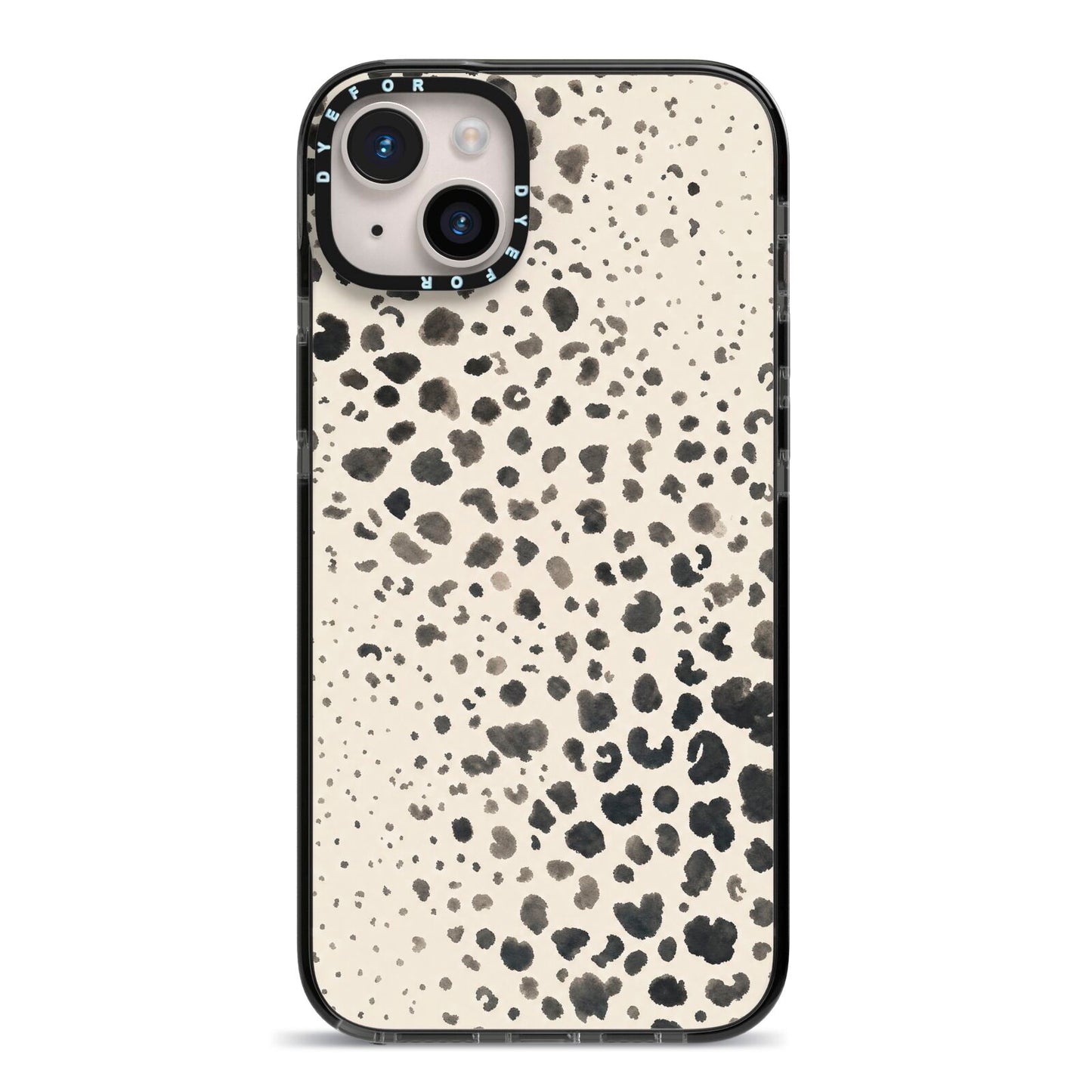 Wild Ink iPhone 14 Plus Black Impact Case on Silver phone