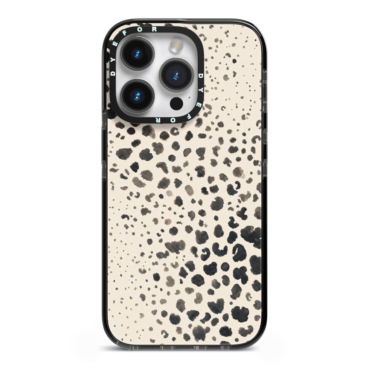 Wild Ink iPhone 14 Pro Black Impact Case on Silver phone