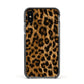 Wild Leopard Print Apple iPhone Xs Impact Case Black Edge on Black Phone