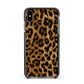 Wild Leopard Print Apple iPhone Xs Max Impact Case Black Edge on Black Phone