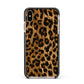 Wild Leopard Print Apple iPhone Xs Max Impact Case Black Edge on Gold Phone