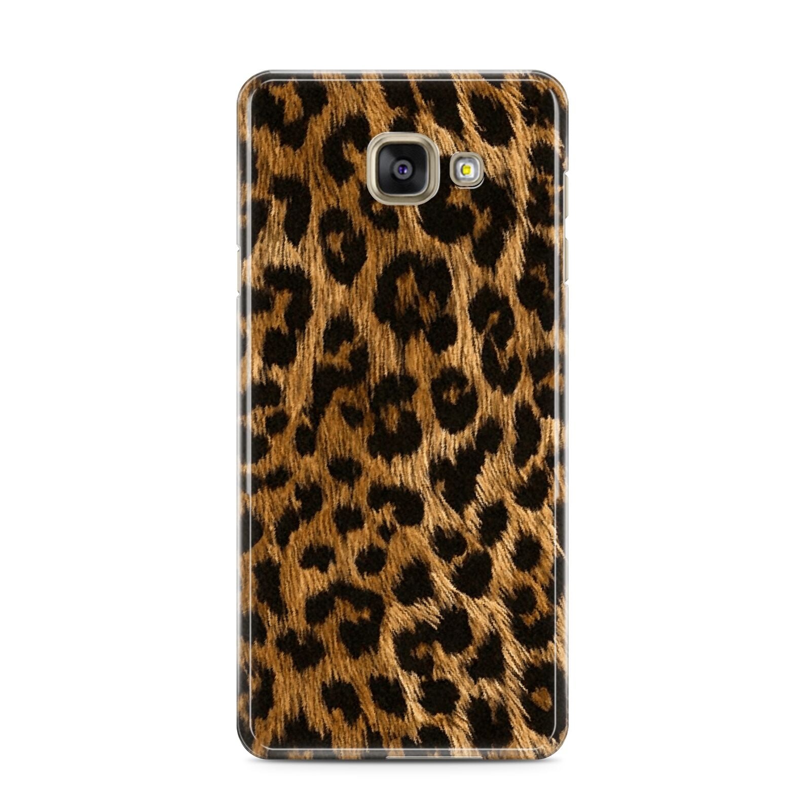 Wild Leopard Print Samsung Galaxy A3 2016 Case on gold phone
