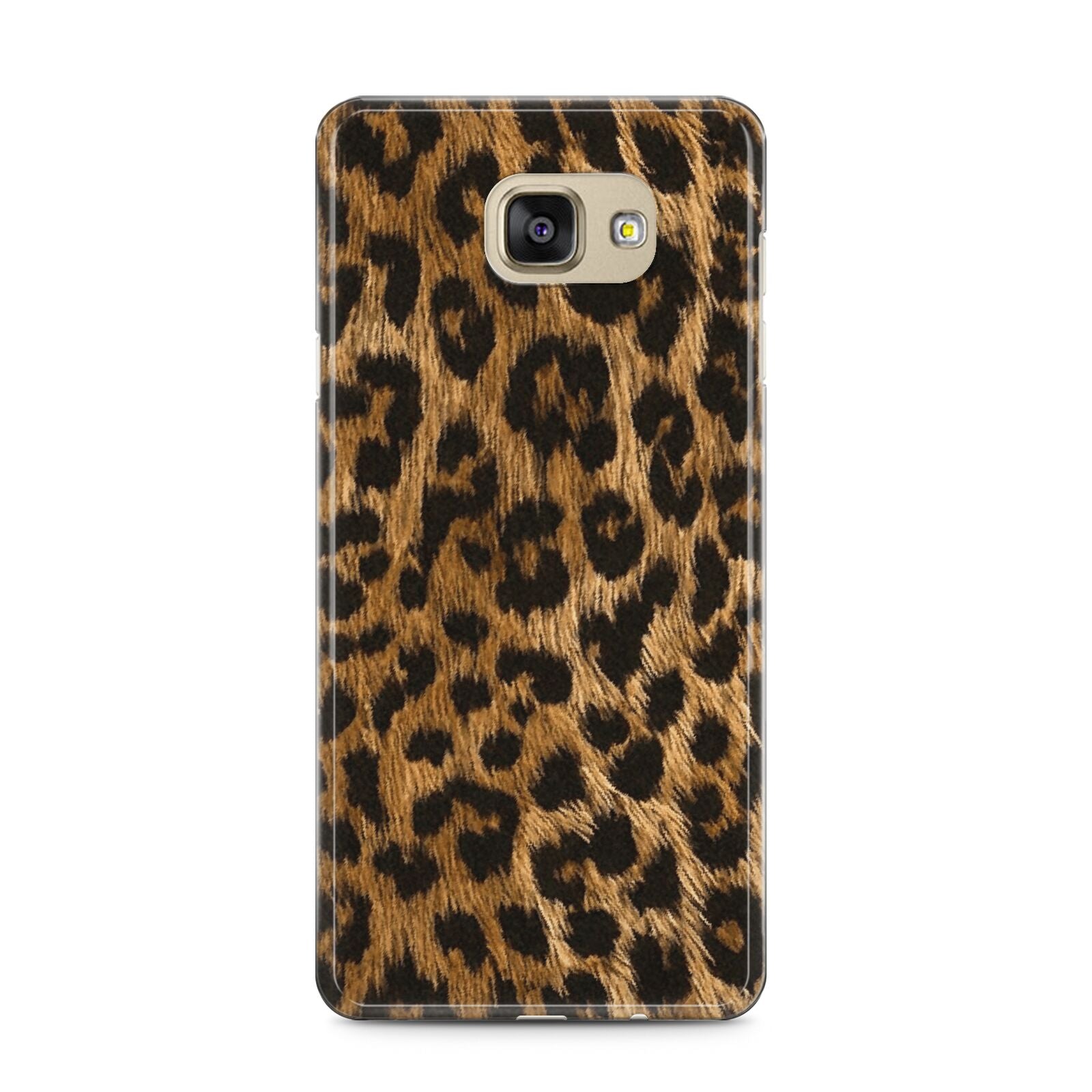 Wild Leopard Print Samsung Galaxy A5 2016 Case on gold phone