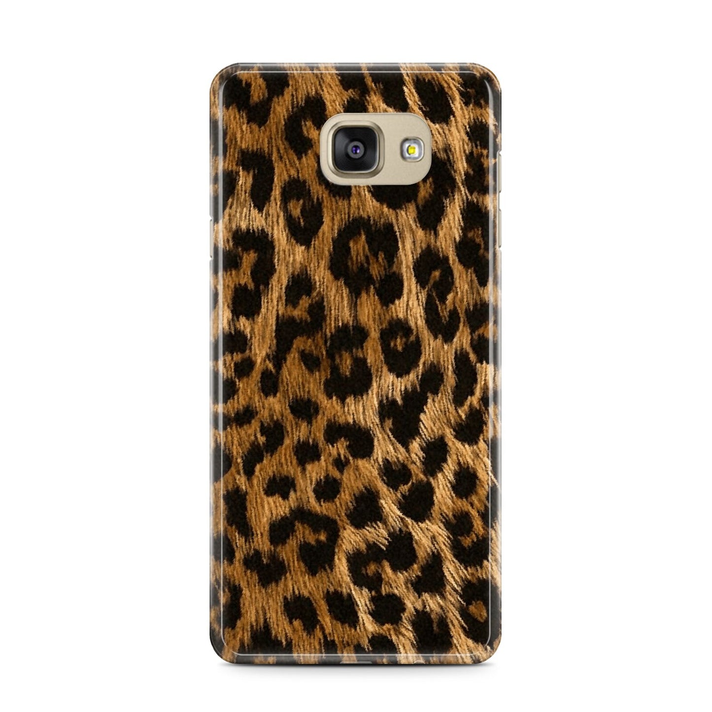 Wild Leopard Print Samsung Galaxy A7 2016 Case on gold phone
