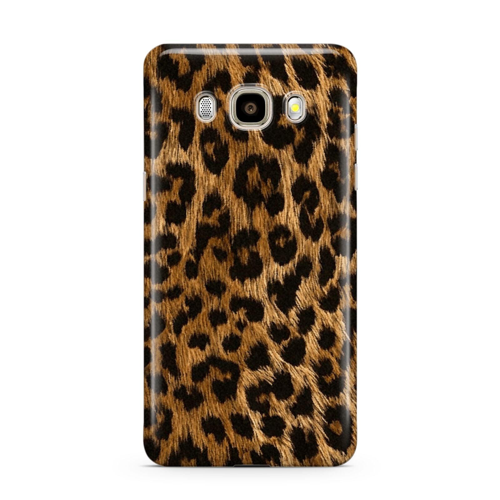 Wild Leopard Print Samsung Galaxy J7 2016 Case on gold phone