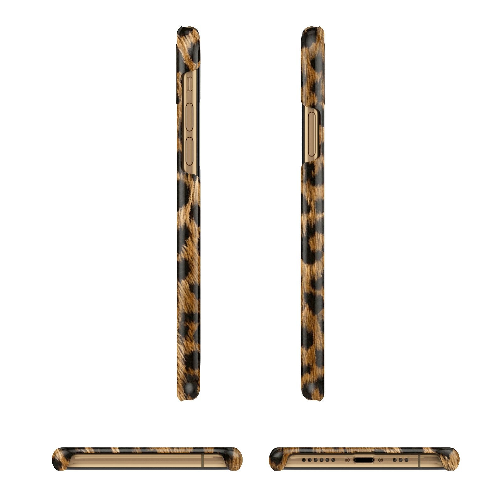 Wild Leopard Print iPhone 13 3D Snap Case Angle Images