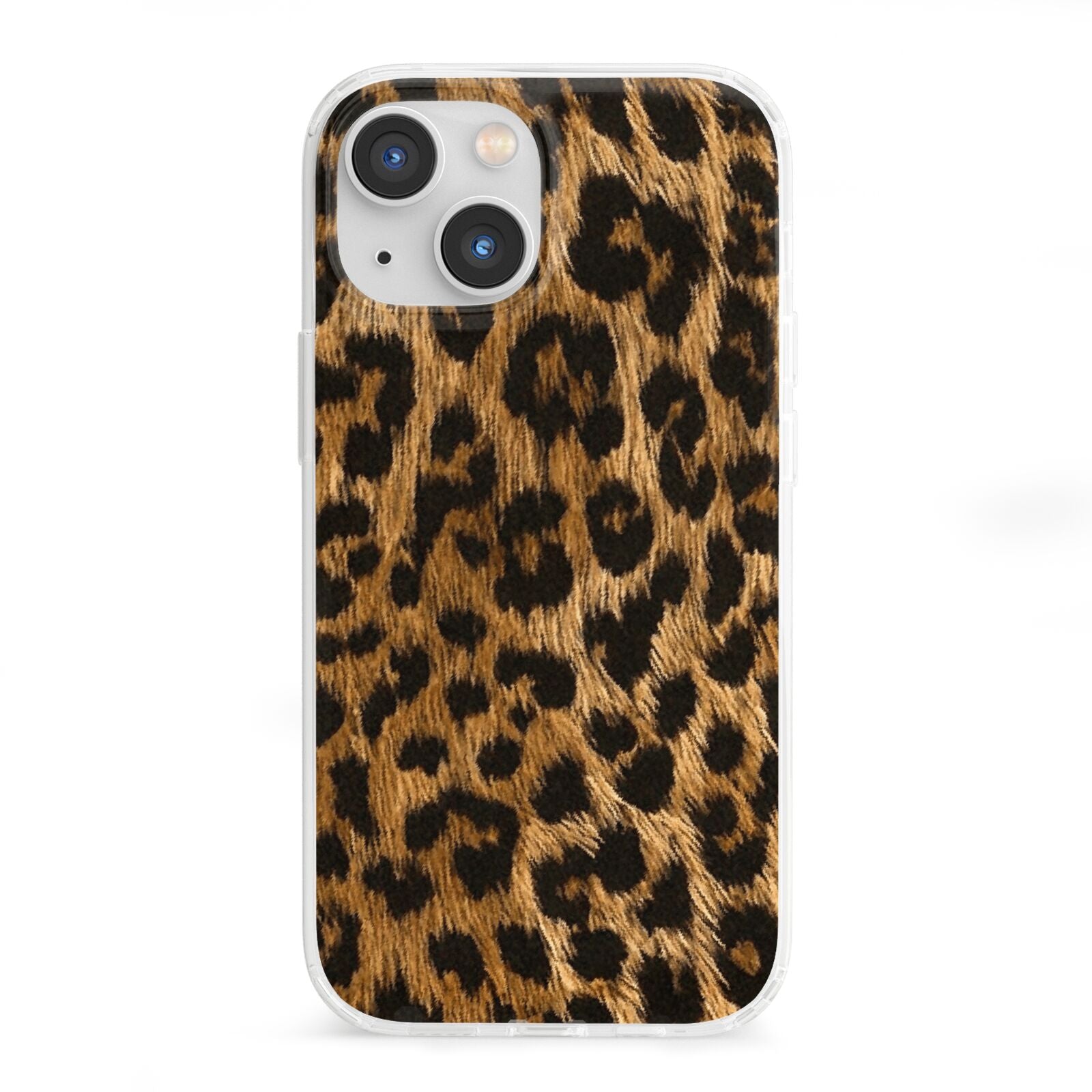 Wild Leopard Print iPhone 13 Mini Clear Bumper Case