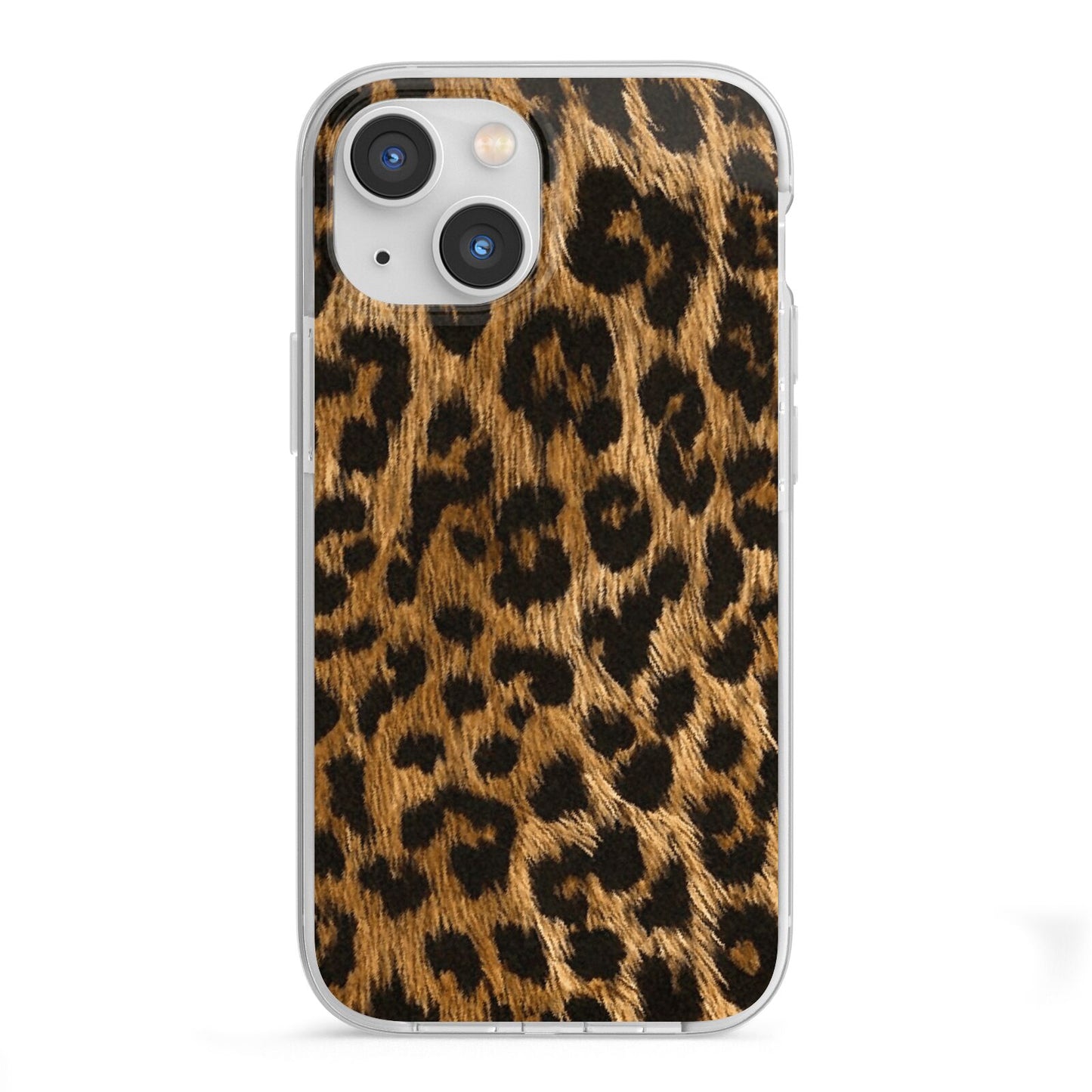 Wild Leopard Print iPhone 13 Mini TPU Impact Case with White Edges