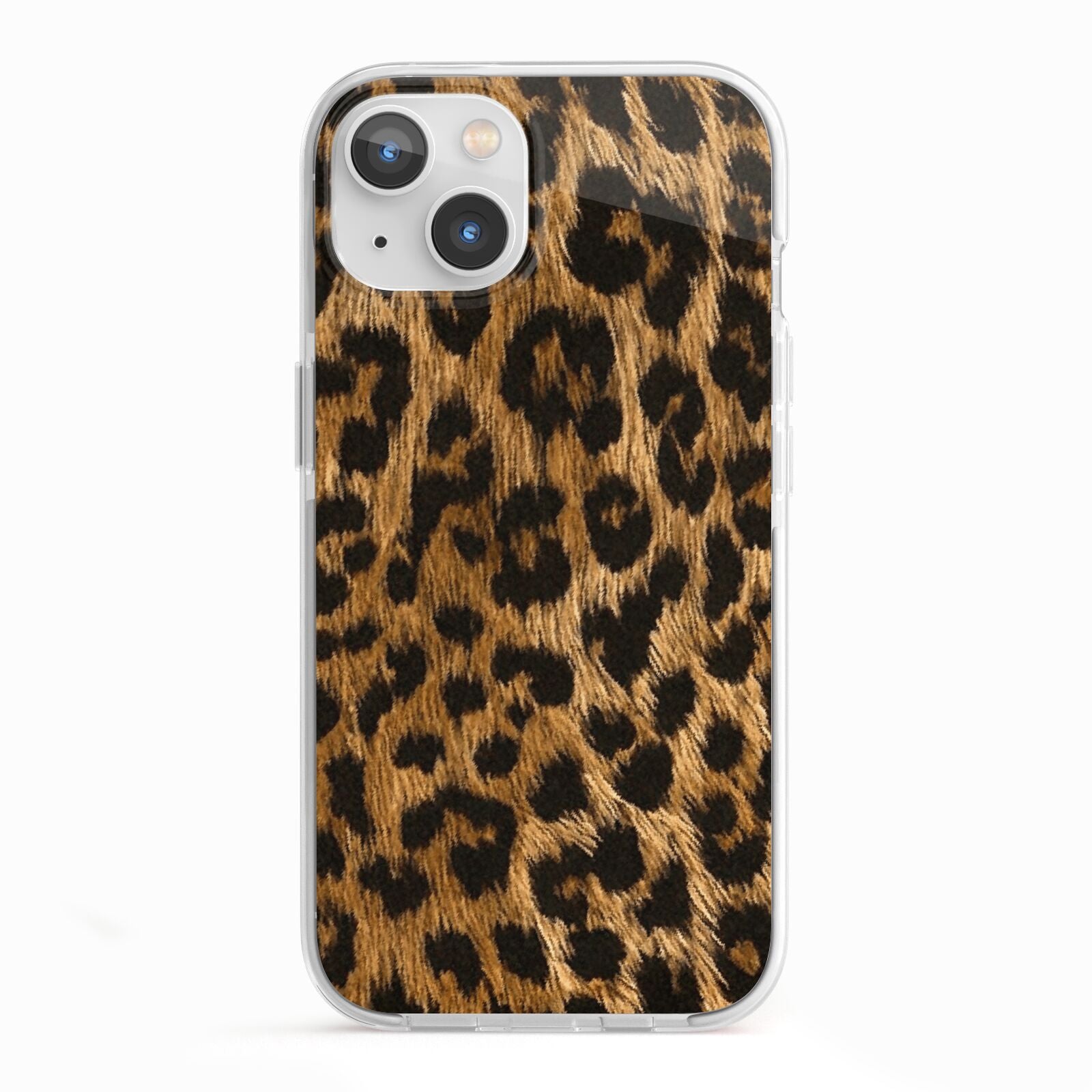 Wild Leopard Print iPhone 13 TPU Impact Case with White Edges