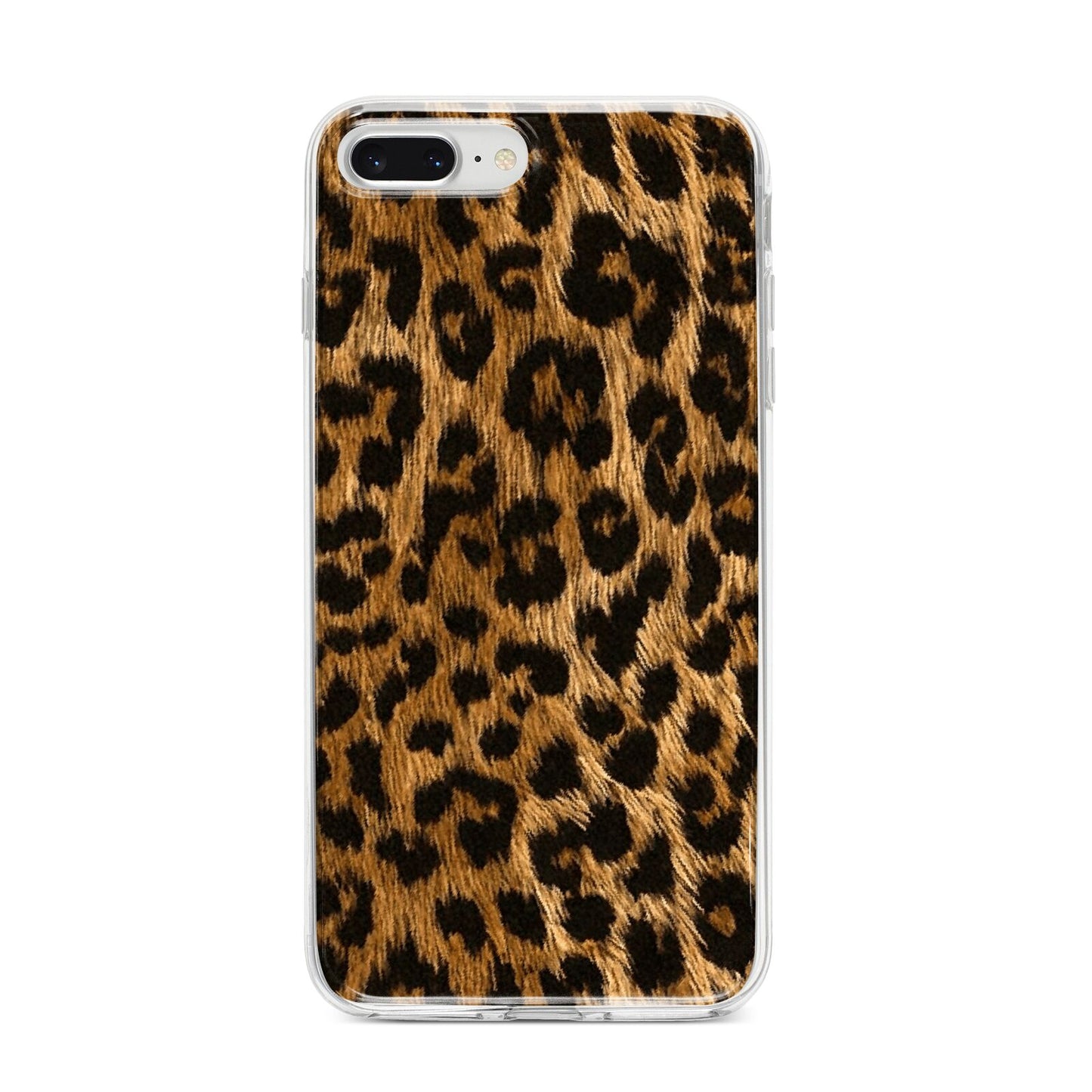 Wild Leopard Print iPhone 8 Plus Bumper Case on Silver iPhone