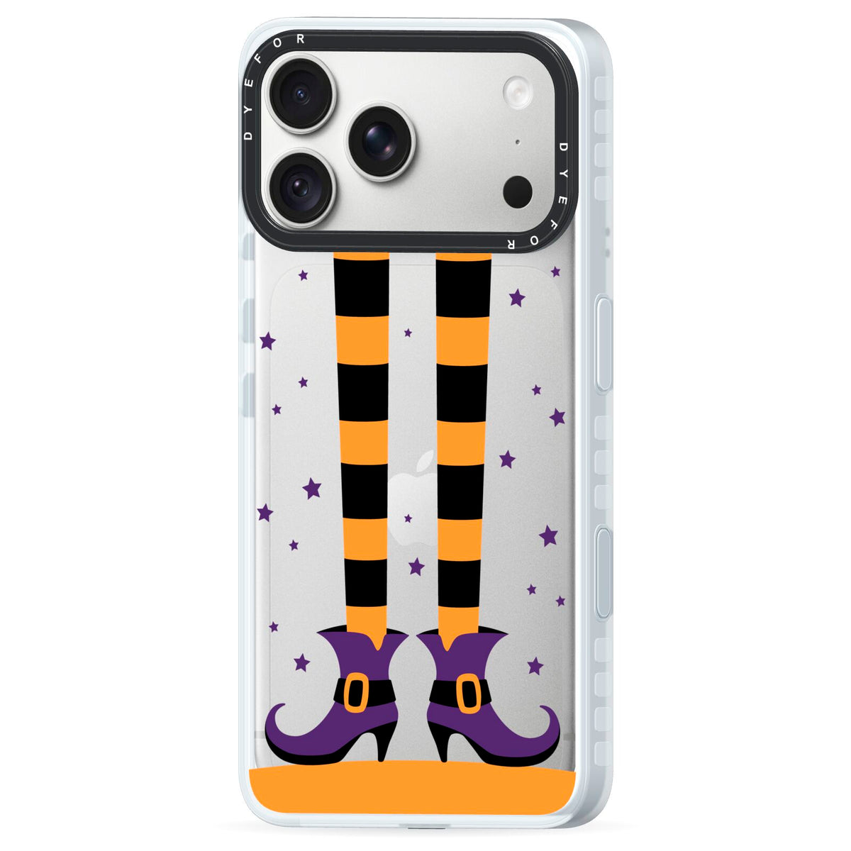 Witch Legs iPhone 18 Pro Max Black Impact Pre order Case Side Angle on Silver phone