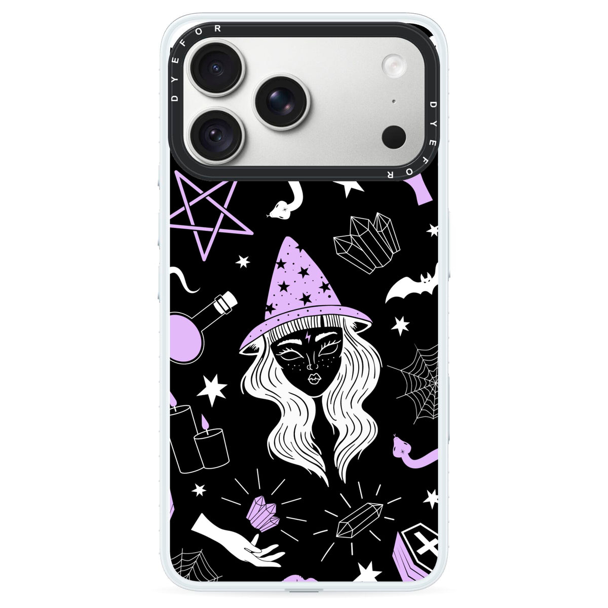 Witch iPhone 18 Pro Black Impact Pre order Case on Silver phone