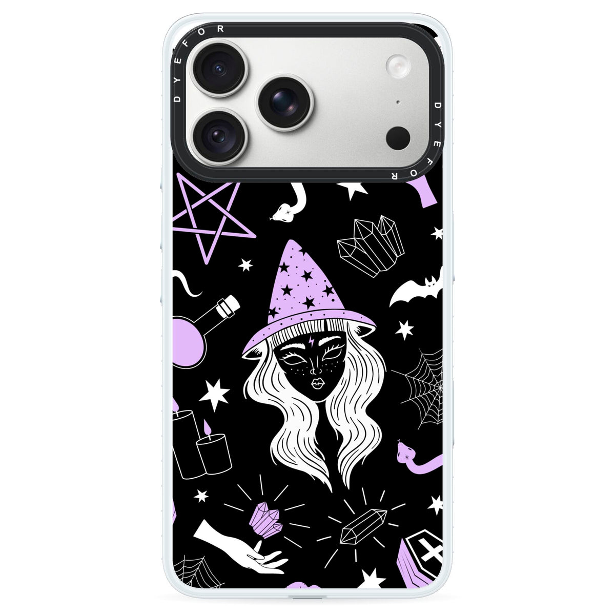 Witch iPhone 18 Pro Max Black Impact Pre order Case on Silver phone