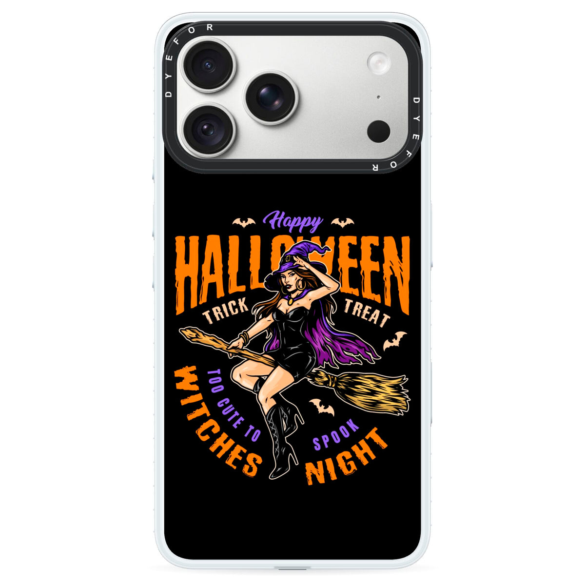 Witches Night iPhone 18 Pro Max Black Impact Pre order Case on Silver phone